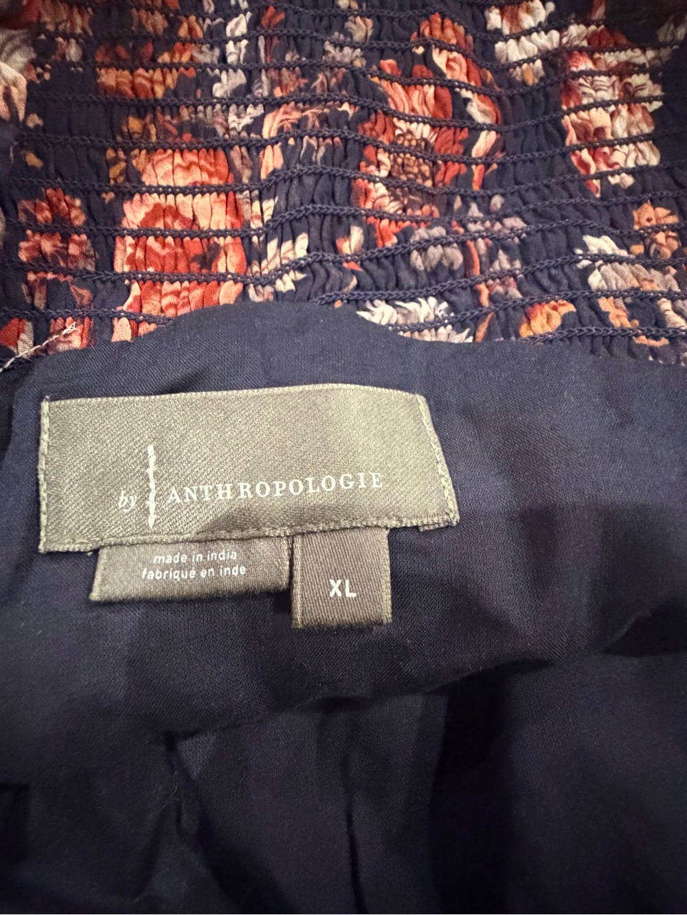Anthropologie Navy Floral Ruffle Mini Skirt - Picture 8 of 11